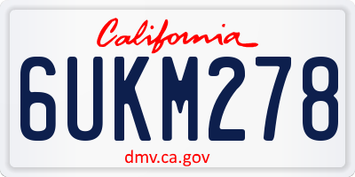 CA license plate 6UKM278