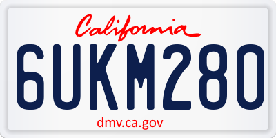 CA license plate 6UKM280