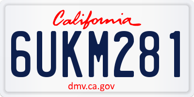 CA license plate 6UKM281