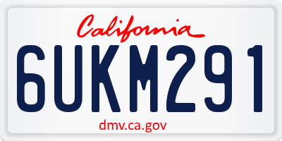 CA license plate 6UKM291