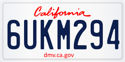 CA license plate 6UKM294