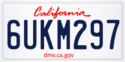 CA license plate 6UKM297