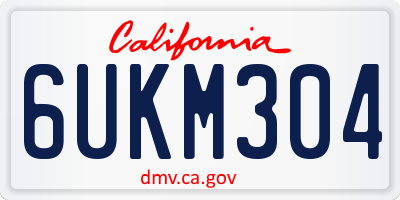 CA license plate 6UKM304