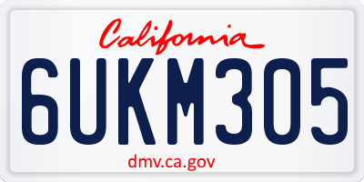 CA license plate 6UKM305