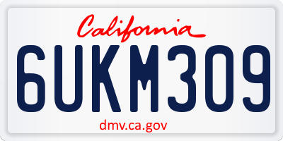 CA license plate 6UKM309