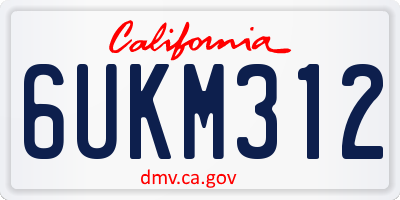 CA license plate 6UKM312