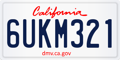 CA license plate 6UKM321