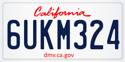 CA license plate 6UKM324