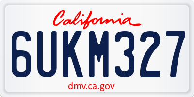 CA license plate 6UKM327