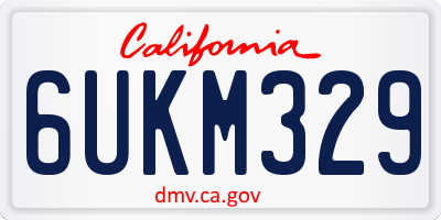 CA license plate 6UKM329