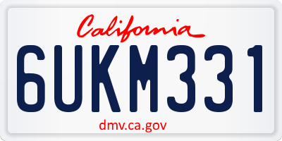 CA license plate 6UKM331