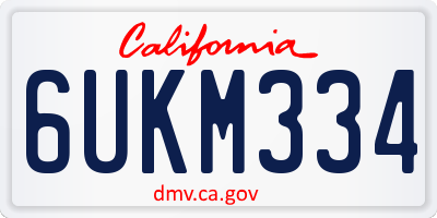 CA license plate 6UKM334