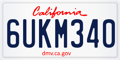 CA license plate 6UKM340