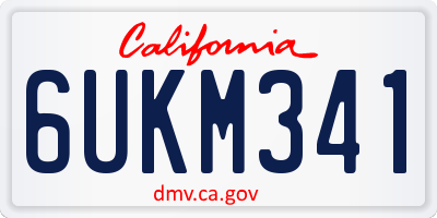 CA license plate 6UKM341