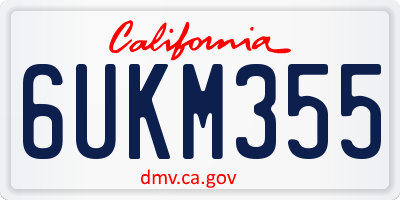 CA license plate 6UKM355