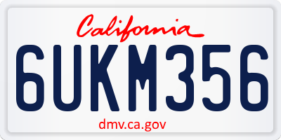 CA license plate 6UKM356