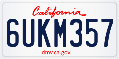 CA license plate 6UKM357