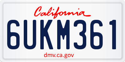 CA license plate 6UKM361