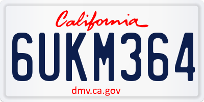 CA license plate 6UKM364