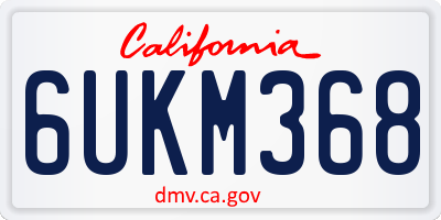CA license plate 6UKM368