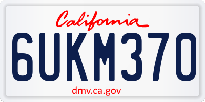 CA license plate 6UKM370