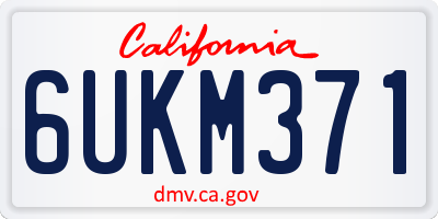 CA license plate 6UKM371