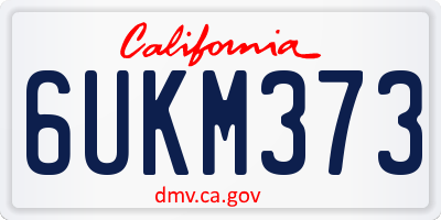 CA license plate 6UKM373