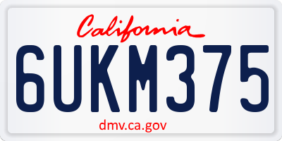 CA license plate 6UKM375