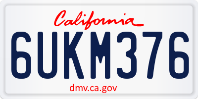 CA license plate 6UKM376