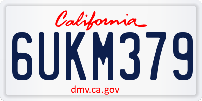 CA license plate 6UKM379