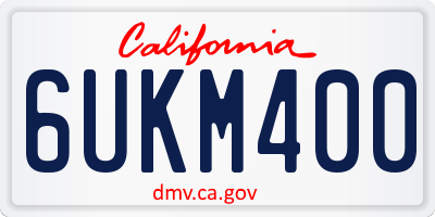 CA license plate 6UKM400