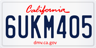CA license plate 6UKM405
