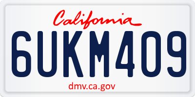 CA license plate 6UKM409