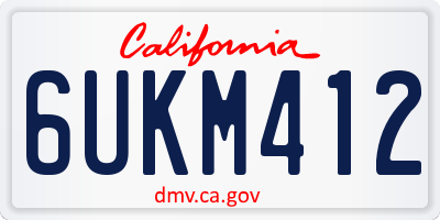 CA license plate 6UKM412