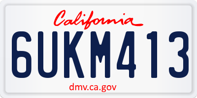CA license plate 6UKM413