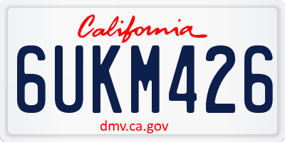 CA license plate 6UKM426