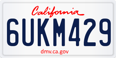 CA license plate 6UKM429