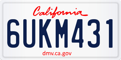 CA license plate 6UKM431
