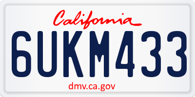 CA license plate 6UKM433