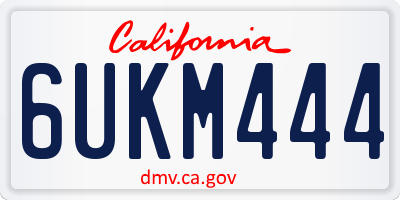 CA license plate 6UKM444