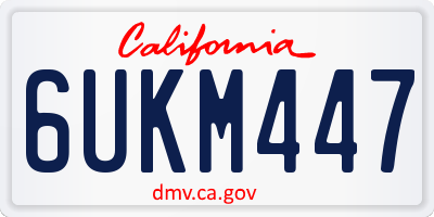 CA license plate 6UKM447