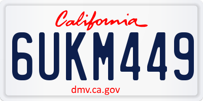 CA license plate 6UKM449