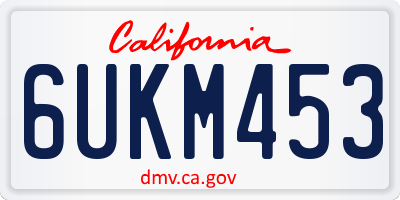 CA license plate 6UKM453