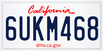 CA license plate 6UKM468