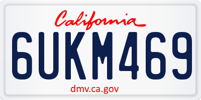 CA license plate 6UKM469