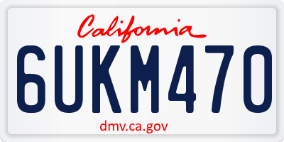 CA license plate 6UKM470