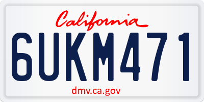 CA license plate 6UKM471