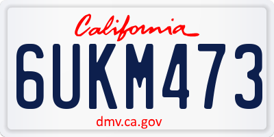 CA license plate 6UKM473