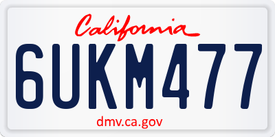 CA license plate 6UKM477