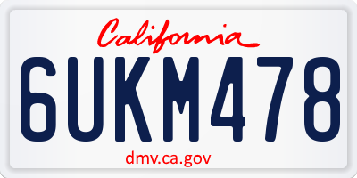 CA license plate 6UKM478